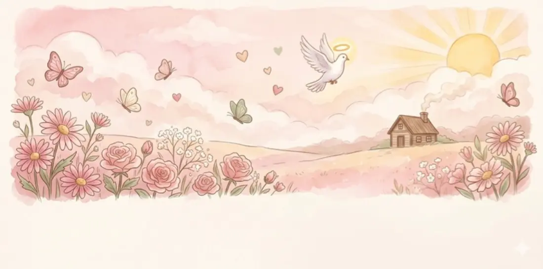 A gentle home in a flower meadow